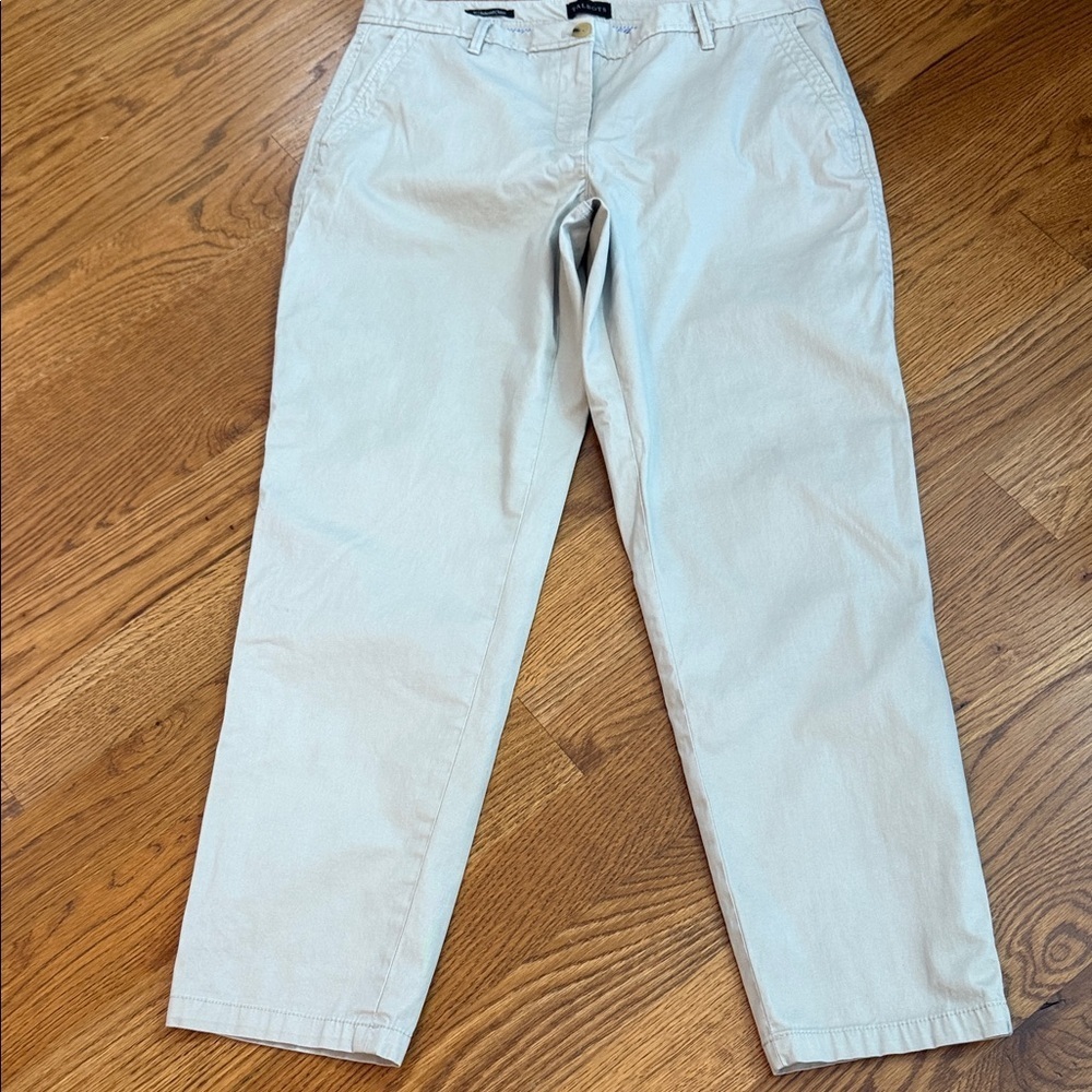 Talbots Relaxed Chino Pants Khaki Cotton Stretch Classic Preppy Size 10